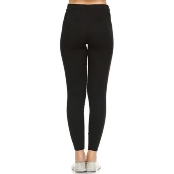 JEGGOLOGY Cotton Rib Knit Leggings L/XL Jet Black Preowned - Picture 15 of 15